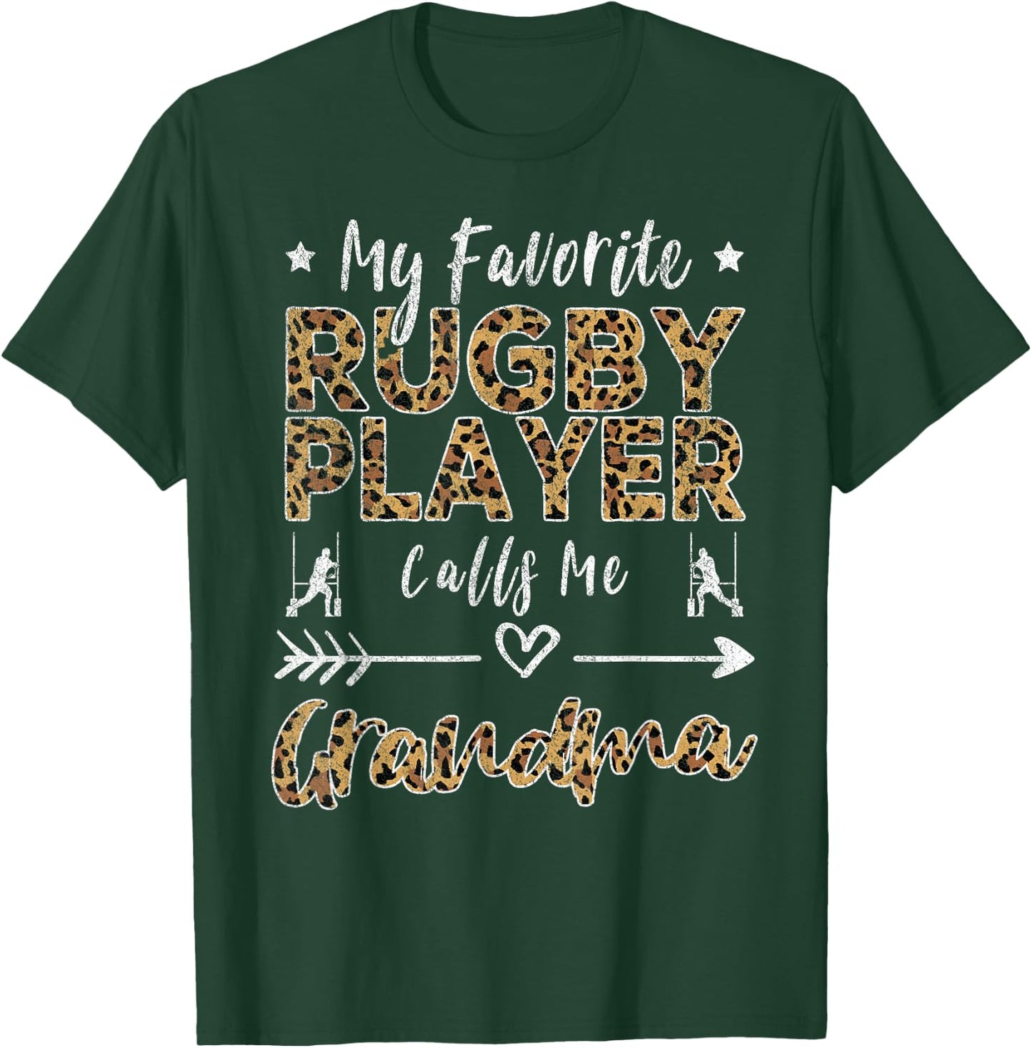 My Favorite Rugby Player Calls Me Grandma Mother's Day T-Shirt - T-Shirt | Forest