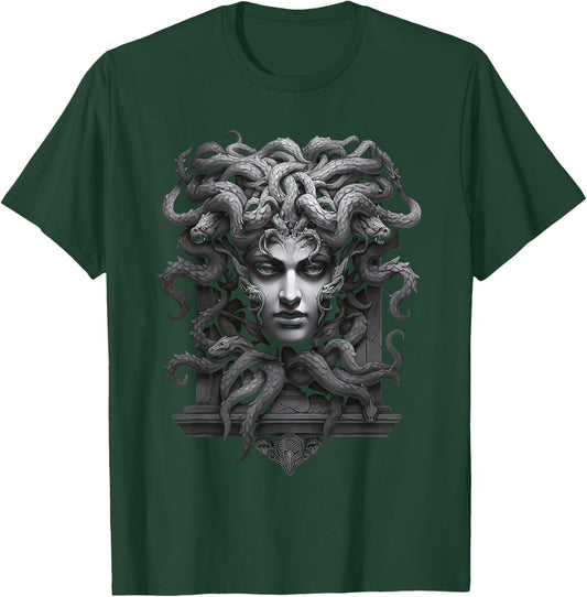Medusahead Greek Mythology Ancient Snake Hair T-Shirt - T-Shirt | Forest
