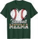 Softball Baseball Meema Heart Leopard Print Mother's Day T-Shirt - T-Shirt | Forest