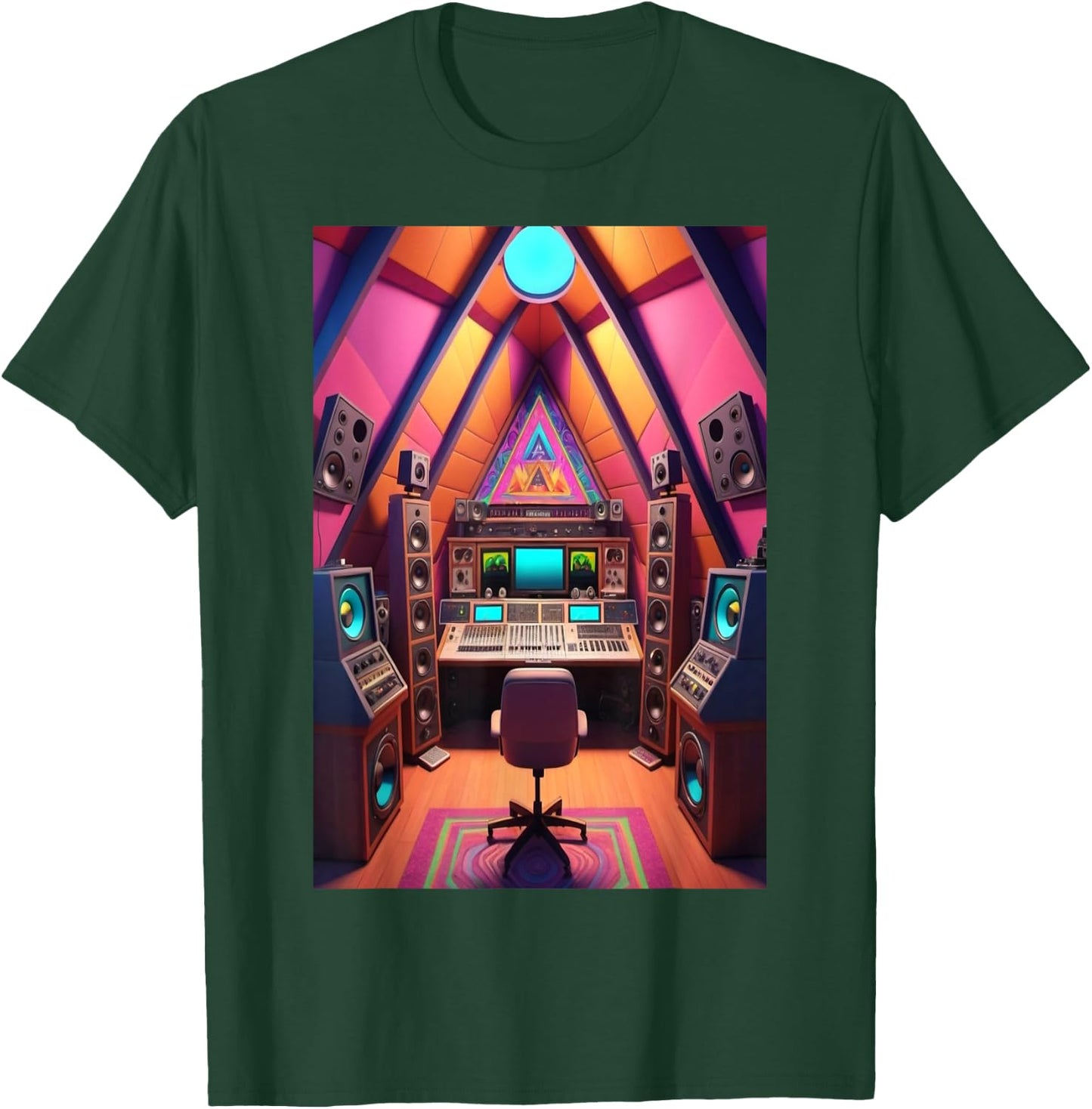 Psychedelic Sound Engineer Audio Engineer Recording Studio T-Shirt - T-Shirt | Forest