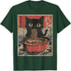 cat eating ramen shirt Japanese Funny Graphic Kawaii Noodles T-Shirt - T-Shirt | Forest