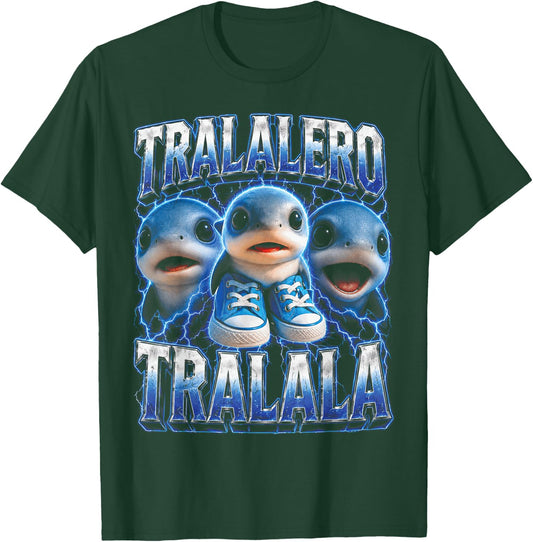 Tralalero Tralala Italian Brainrot Triple Shark Meme T-Shirt - T-Shirt | Forest