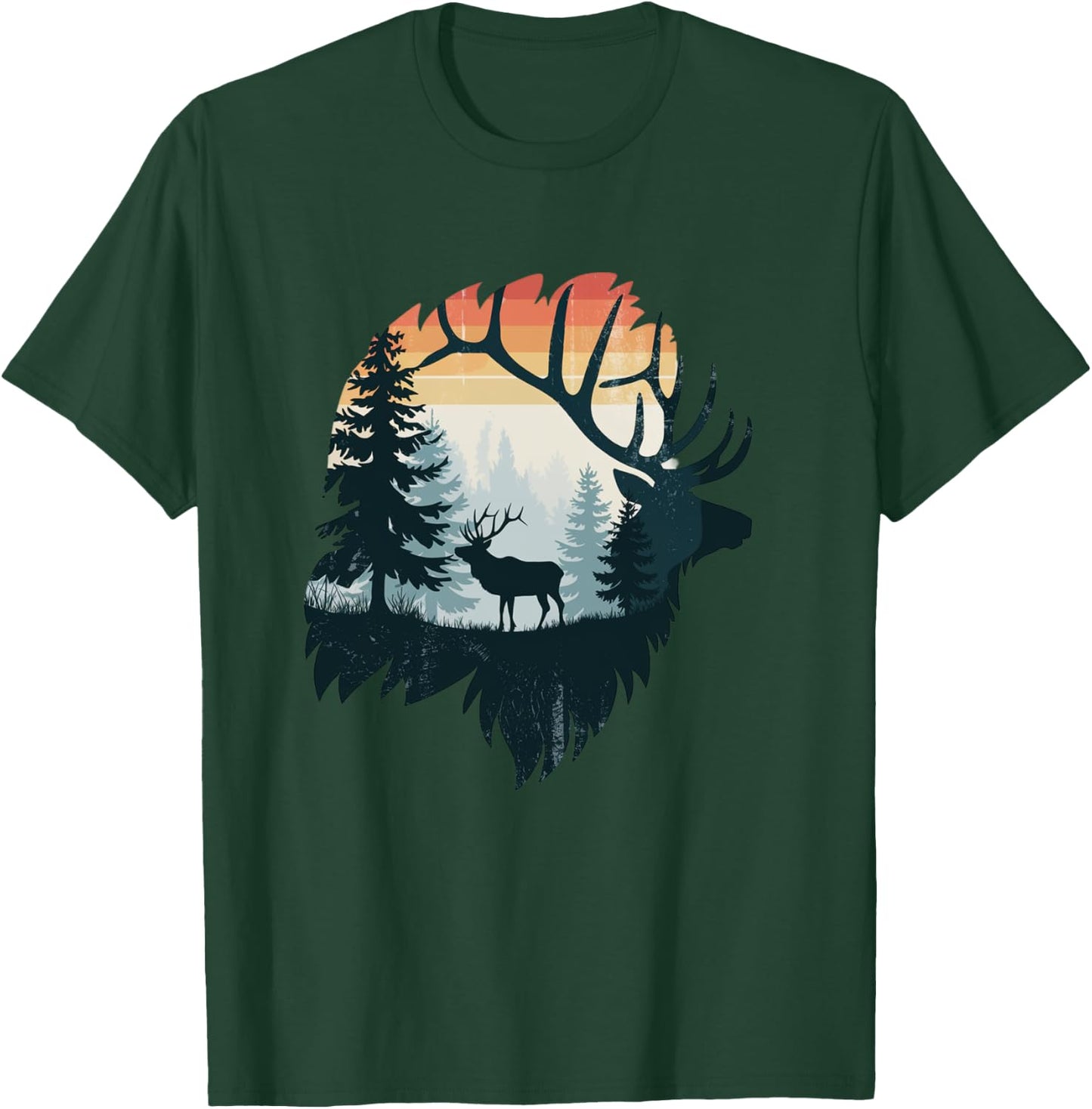 Elk Hunting Hiking Outdoor Camping Forest Men Women Elk T-Shirt - T-Shirt | Forest
