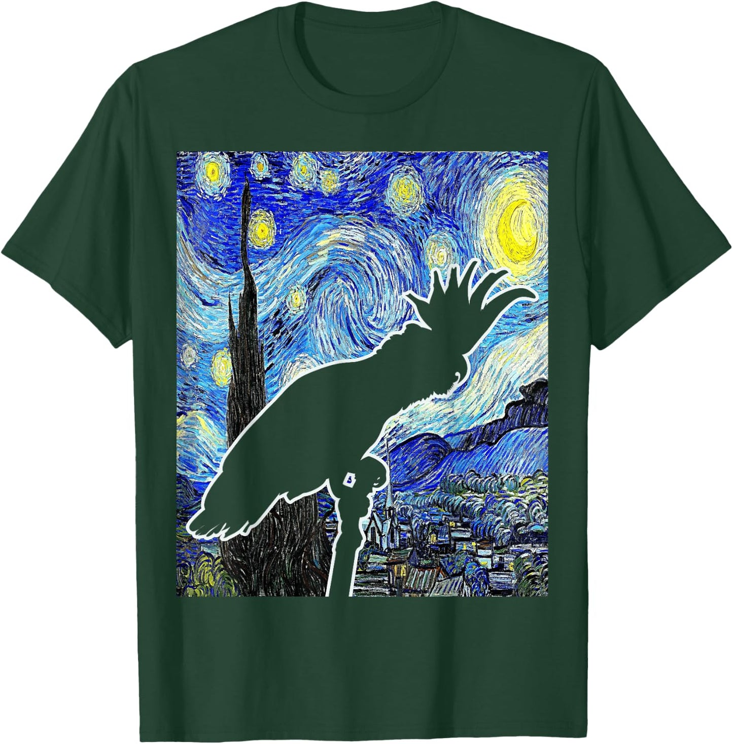 Cockatoo Starry Night Van Gogh Cockatoo Parrot Birding T-Shirt - T-Shirt | Forest