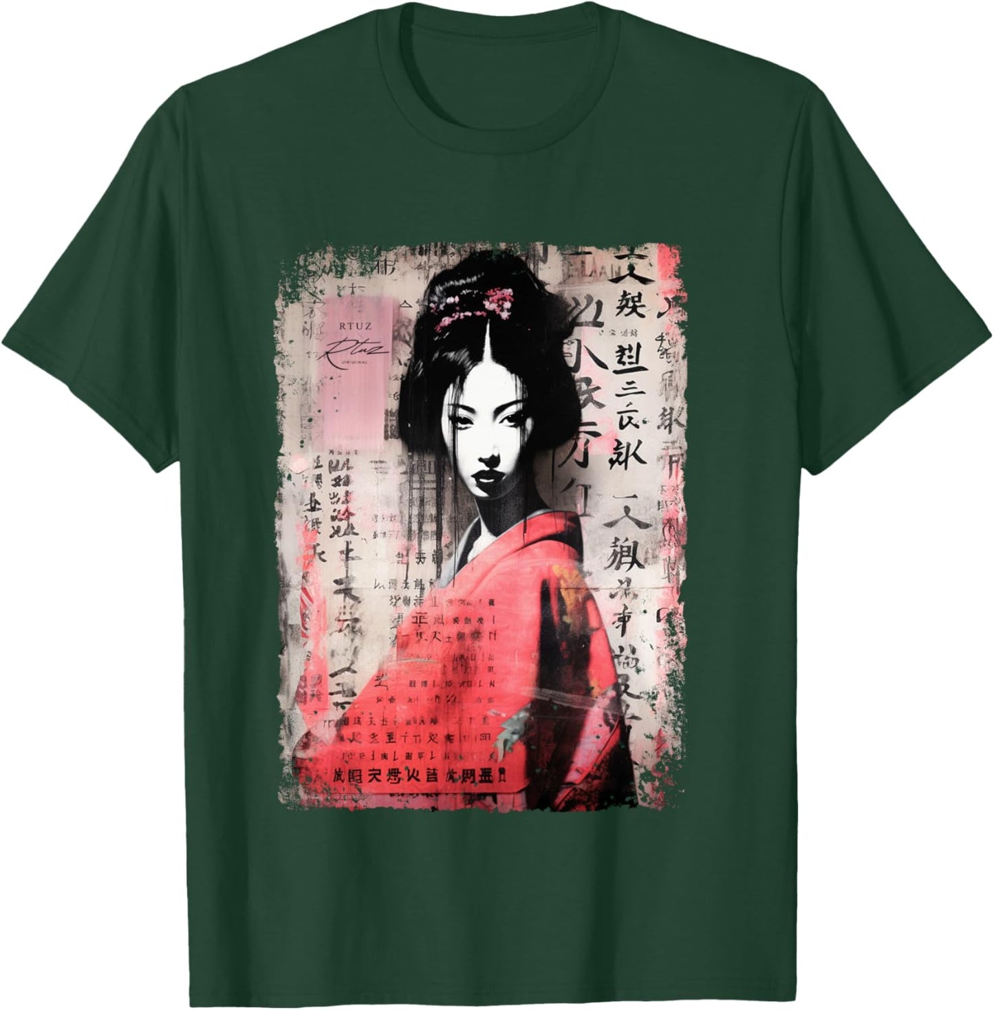 Geisha Asia Japan Woman Vintage Culture Tokyo Geisha , Black T-Shirt - T-Shirt | Forest