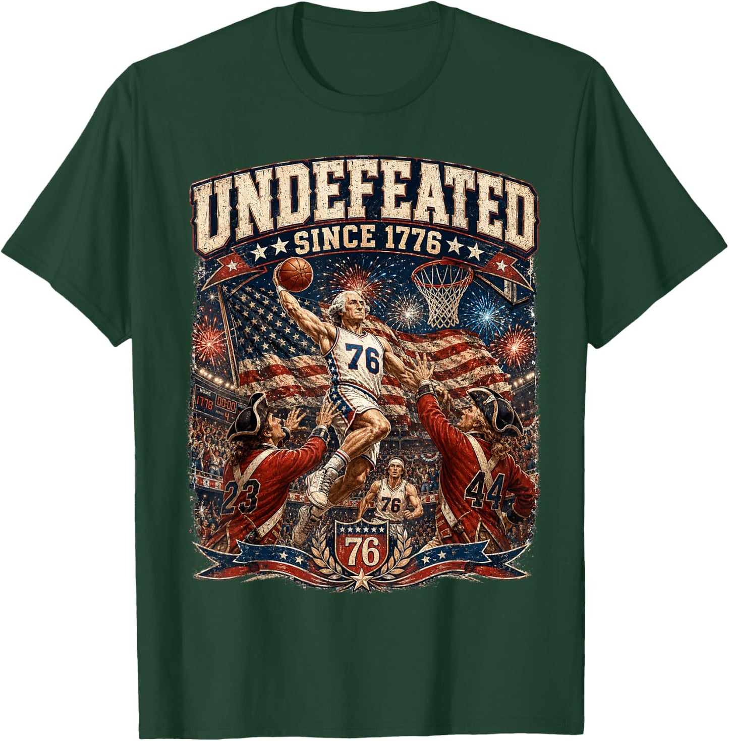 George Washington Undefeated Since 1776 Basketball USA T-Shirt - T-Shirt | Forest