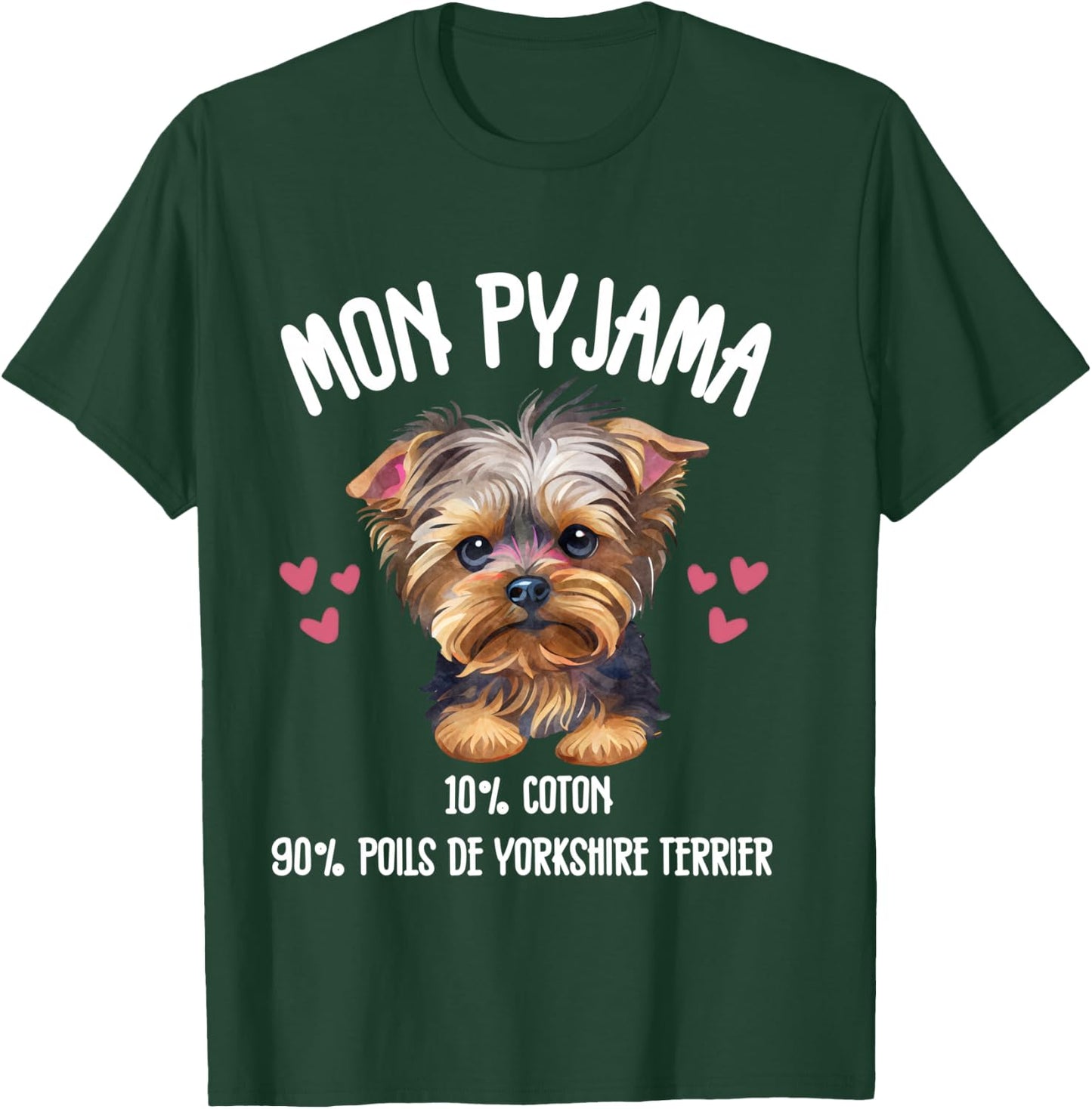 Yorkshire Terrier Cadeau Humour Pyjama Chien Yorki e , Black, S T-Shirt - T-Shirt | Forest