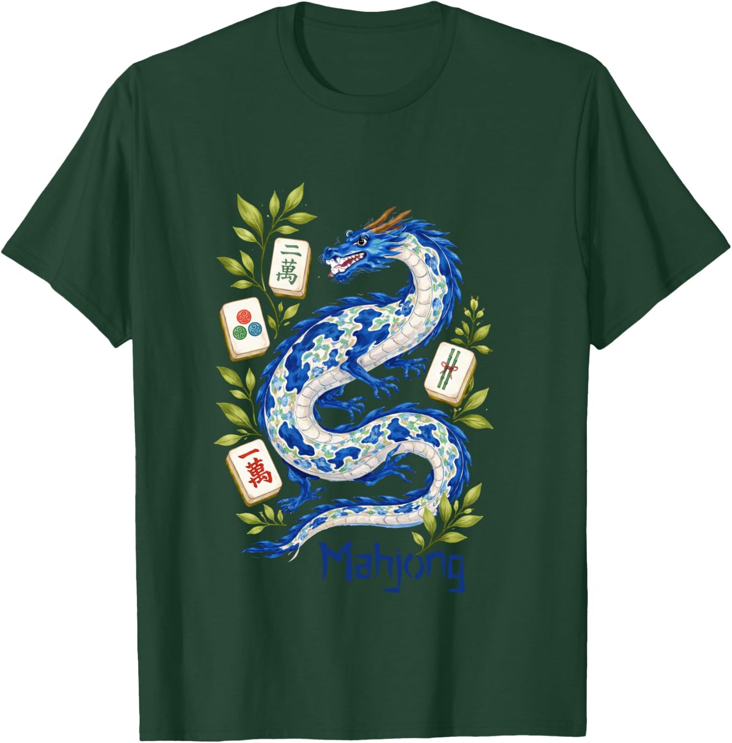 Mahjong Lover Mahjong Player Dragon Chinese Game Bird Bam T-Shirt - T-Shirt | Forest