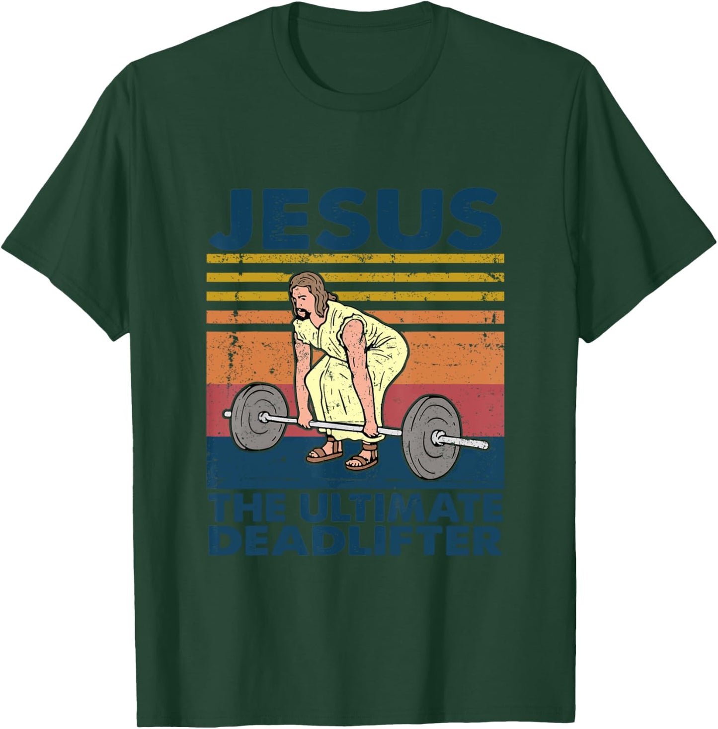 Vintage Jesus The Ultimate Deadlifter Funny Christian Gym T-Shirt - T-Shirt | Forest