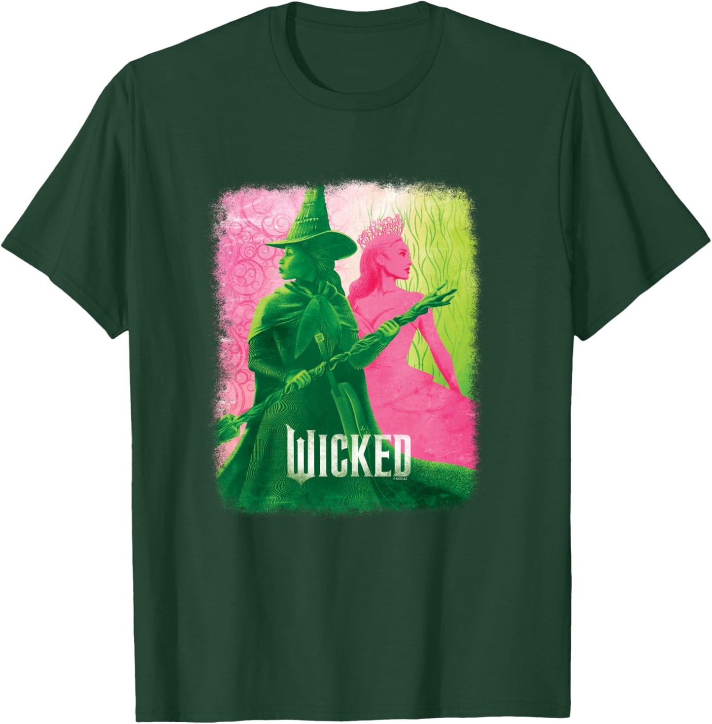 Wicked Elphaba & Glinda Tonal , Black, S T-Shirt - T-Shirt | Forest
