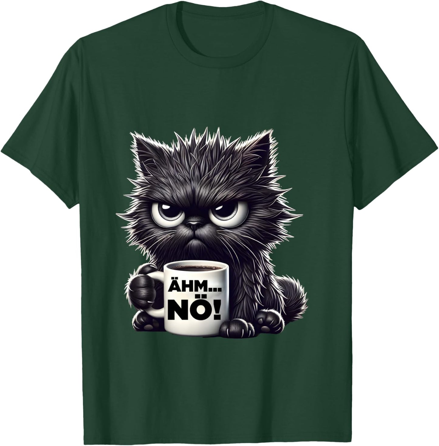 Grimmige Cat Work Colleagues Men Women Funny Cats Shirt, black, S T-Shirt - T-Shirt | Forest