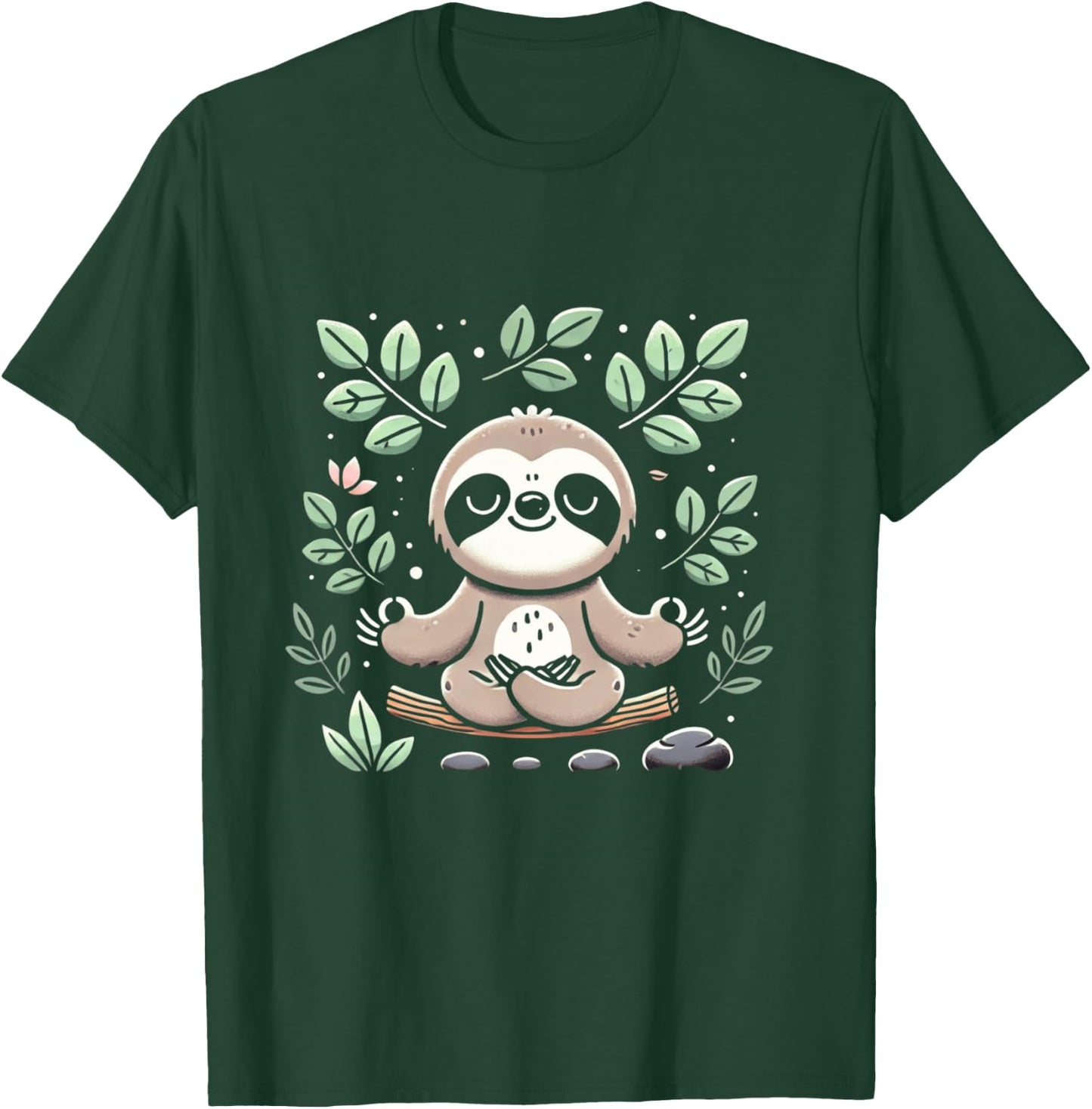 Paresseux mignon et drôle méditant la paix paresseux zen Manche Longue T-Shirt - T-Shirt | Forest