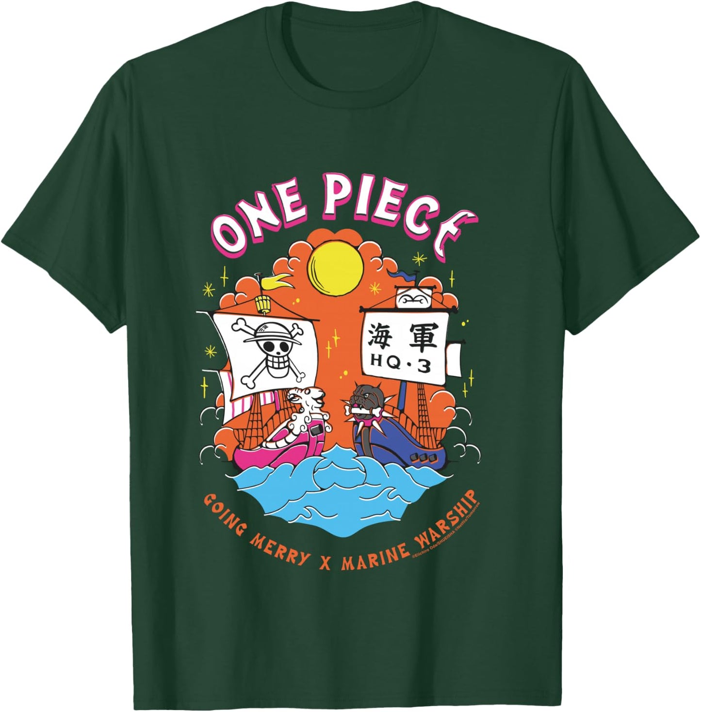 One Piece Going Merry X Navy Warship Straw Hat Pirates T-Shirt - T-Shirt | Forest