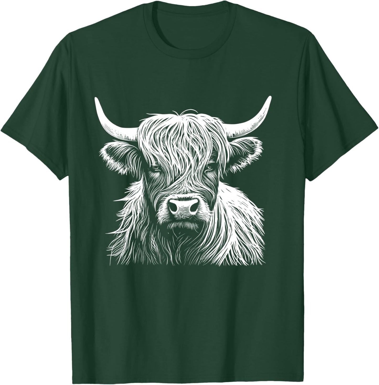 Highland Cow Scotland Scottish Fluffy Cow Cute Highland Coo T-Shirt - T-Shirt | Forest