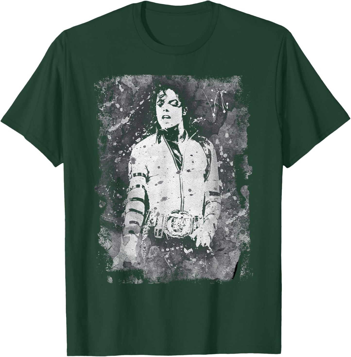 Michael Jackson Bad World Tour 1988 Black and White Splatter , Black, S T-Shirt - T-Shirt | Forest