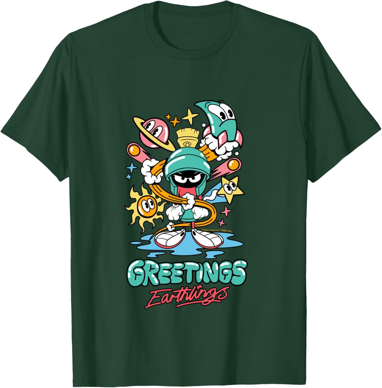 Marvin The Martian Greetings Earthlings T-Shirt - T-Shirt | Forest