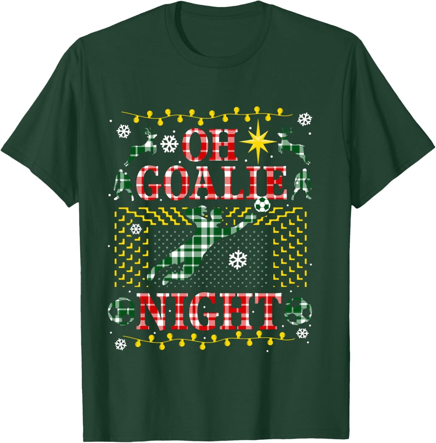 Funny Soccer Goalie Ugly Christmas Sweater Party Goal Keeper T-Shirt - T-Shirt | Forest