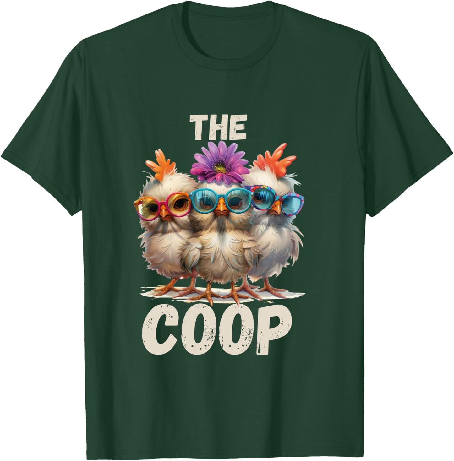 The Coop Chicken Trio T-Shirt - T-Shirt | Forest