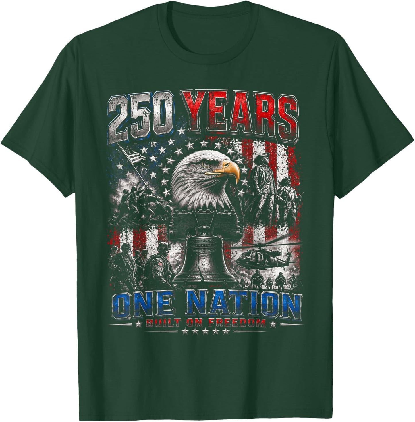 USA 250th Anniversary Celebrations American July 4th T-Shirt - T-Shirt | Forest