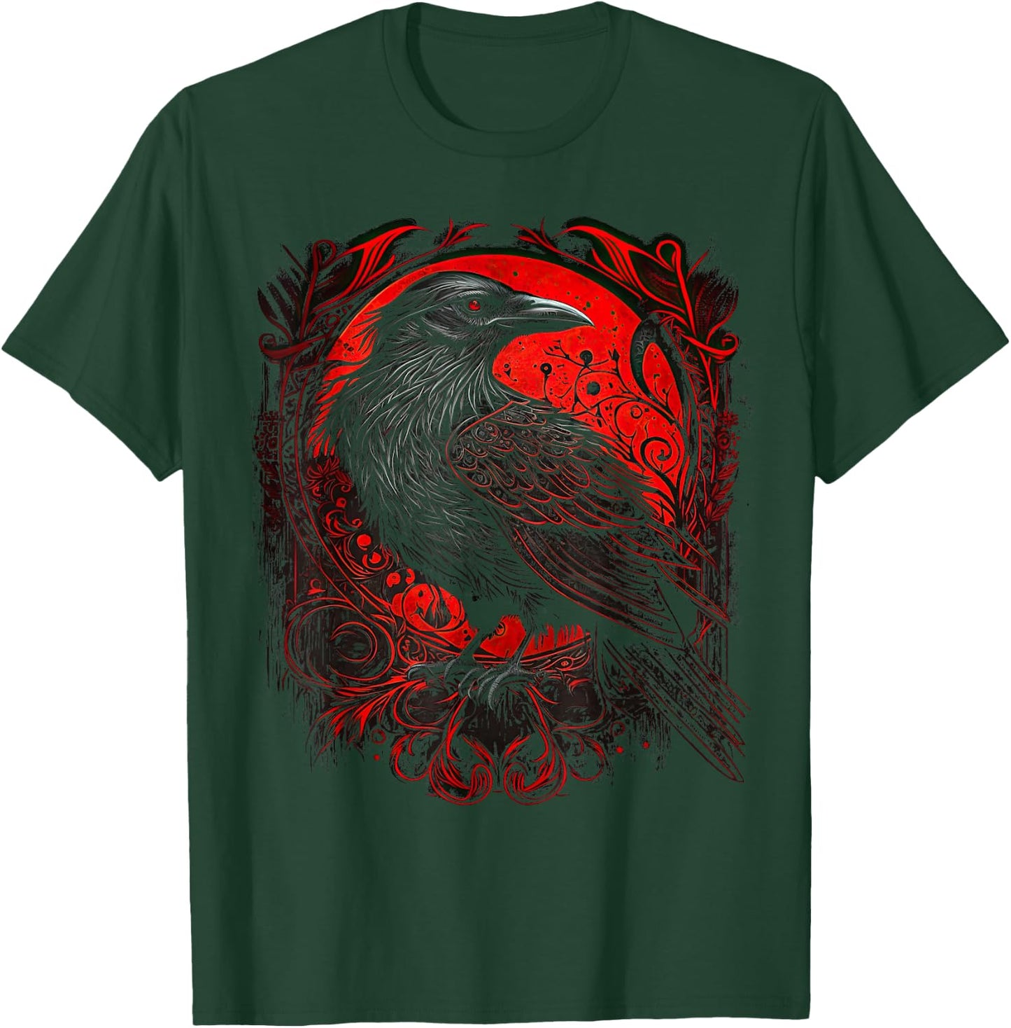 Odin's Raven Viking Norse Runes Nordmann Mythology T-Shirt - T-Shirt | Forest