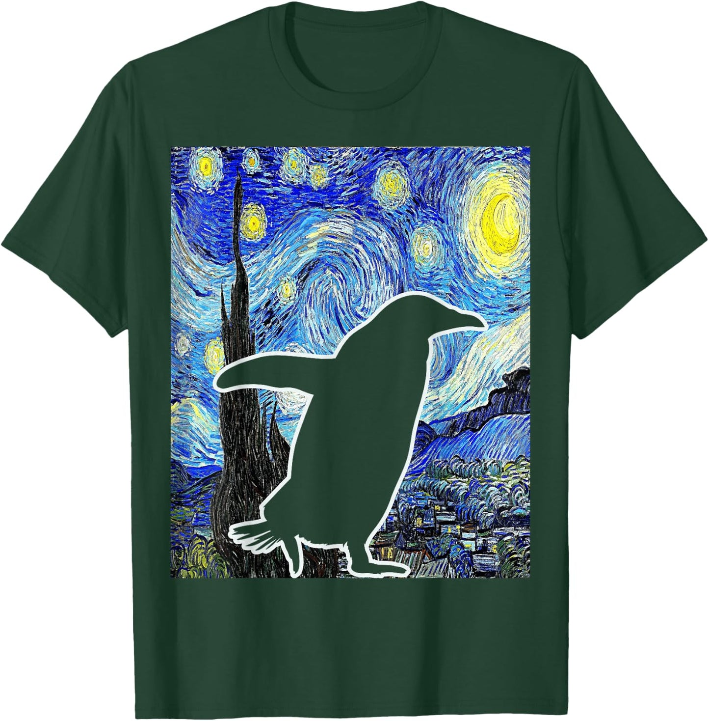 Penguin Starry Night Penguin Lover Van Gogh Penguin T-Shirt - T-Shirt | Forest