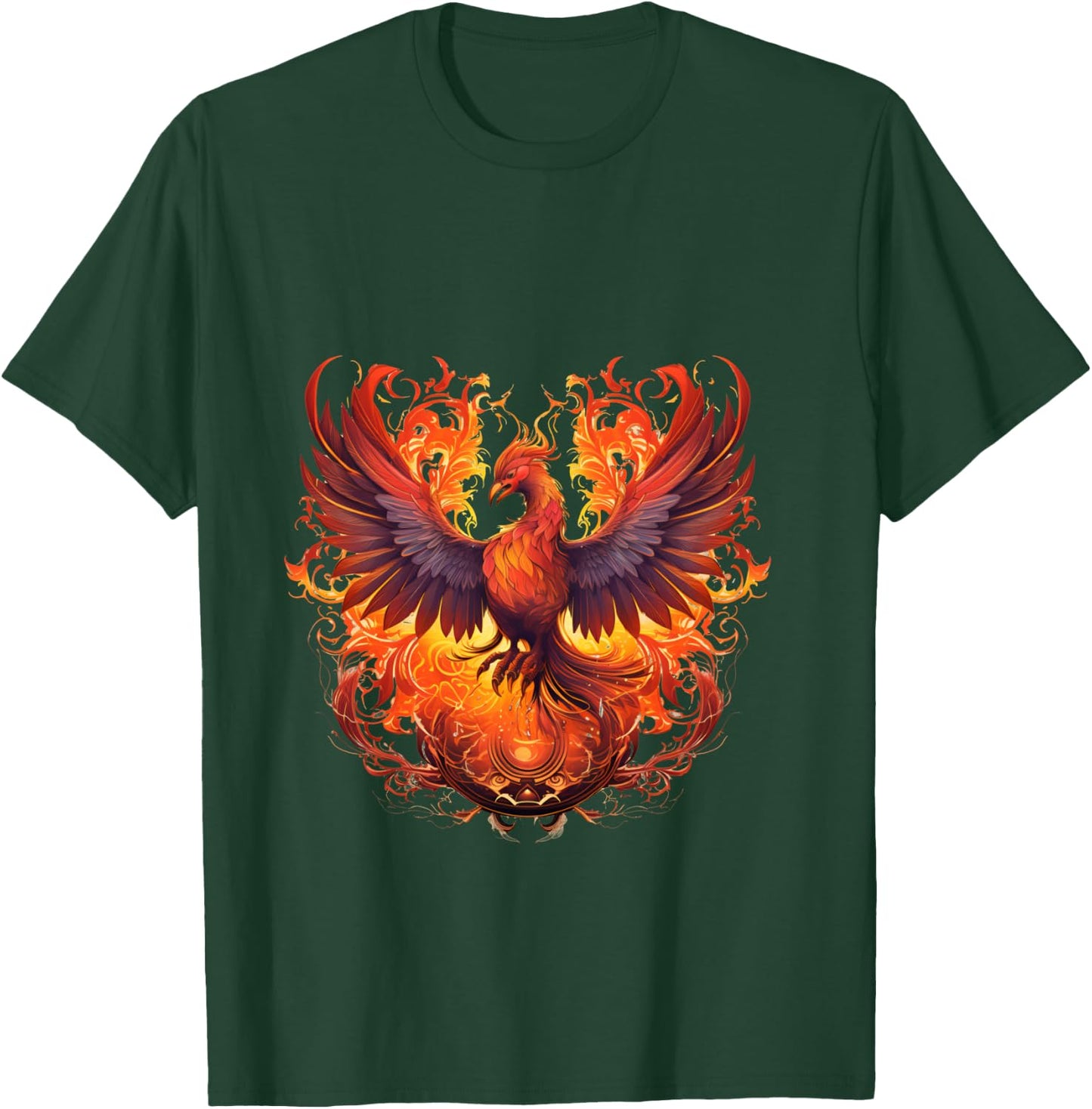 Phoenix Eagle: Wiedergeburt, neuer Anfang, symbolisch: Flammen unter der Sonne Langarmshirt T-Shirt - T-Shirt | Forest