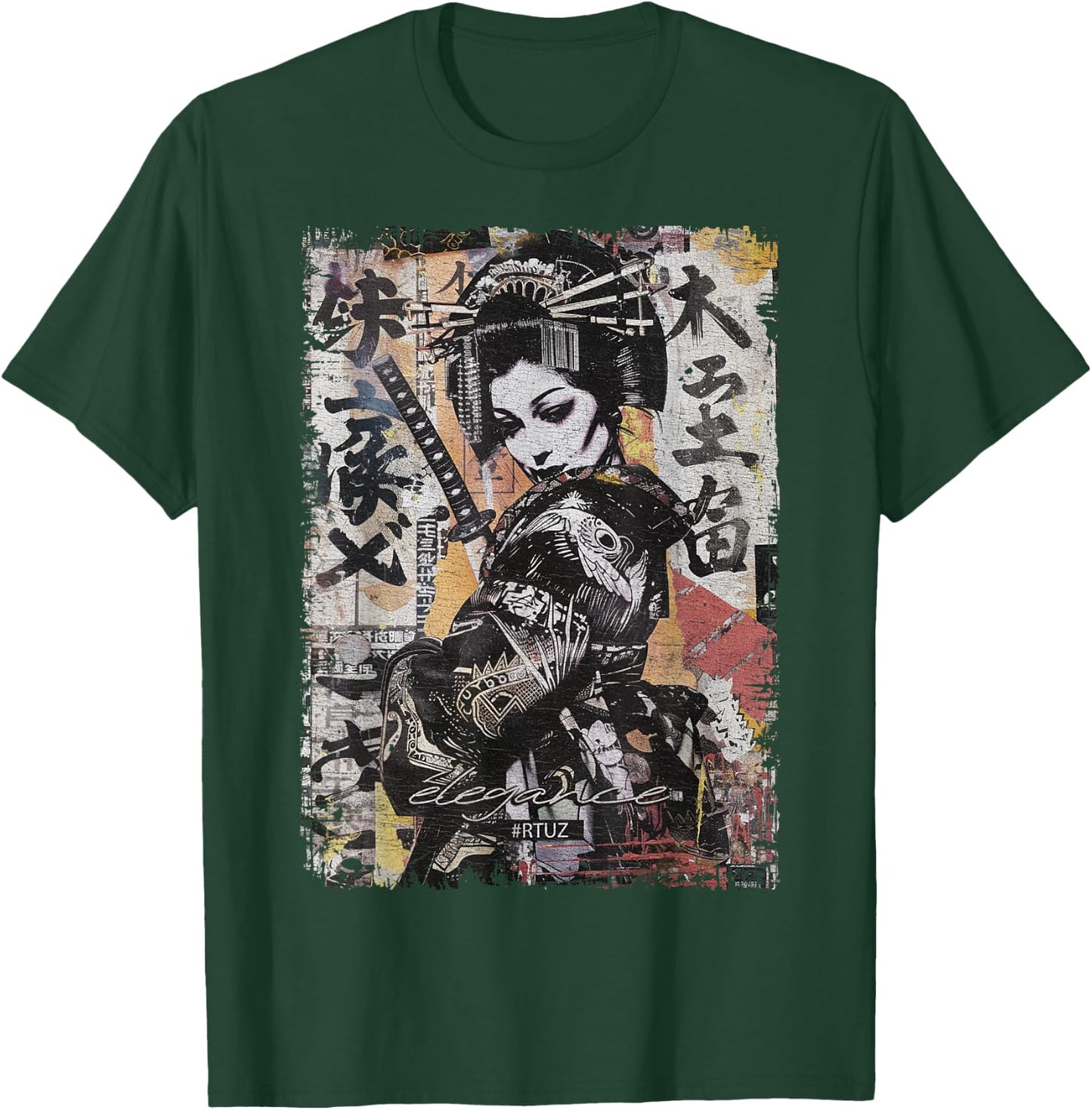 Geisha Asia Japan Woman Vintage Culture Tokyo Geisha , Black, S T-Shirt - T-Shirt | Forest