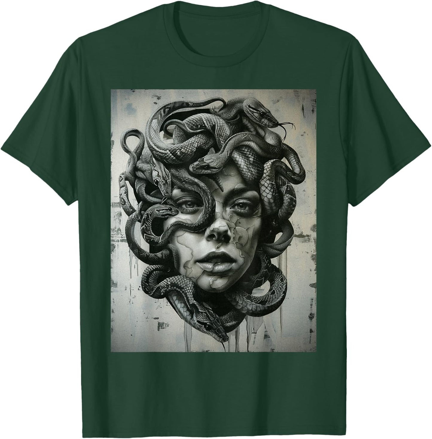 Medusa Greek Mythology Occult Scary Dark Grunge Art T-Shirt - T-Shirt | Forest