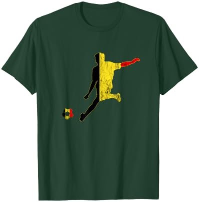 Belgium Belgian Flag Belgique Belgie Belgian Soccer Player T-Shirt - T-Shirt | Forest