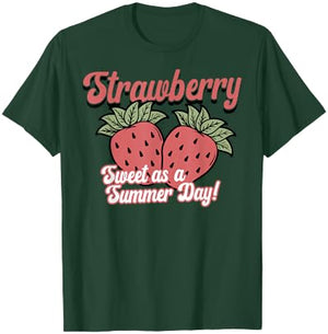 Sweet as a summer day for lovers of strawberries and fruits retro T-Shirt - T-Shirt | Forest