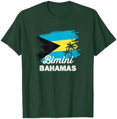 Vintage Bimini Nassau Bahamas Flag Vacation Travel Bahamian T-Shirt - T-Shirt | Forest