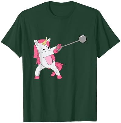Hammer Throwing Unicorn Track And Field Girl Women Thrower T-Shirt - T-Shirt | Forest