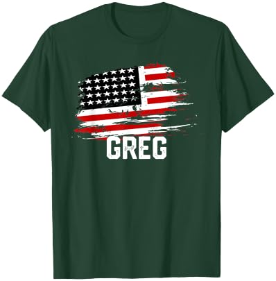 GREG USA Flag Personalized 4th of July GREG T-Shirt - T-Shirt | Forest
