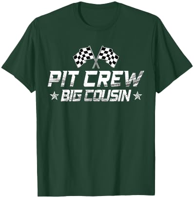 Race Car Birthday Party Racing Family Big Cousin Pit Crew T-Shirt - T-Shirt | Forest