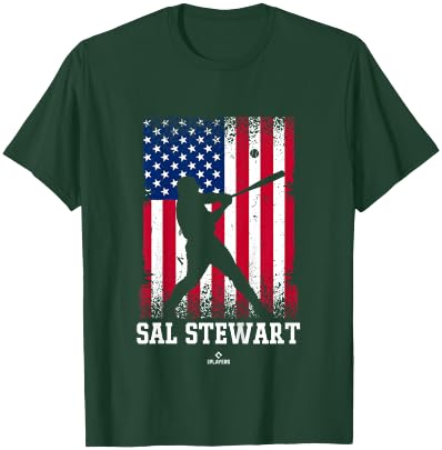 American Flag Swing Sal Stewart Prospect Baseball Fan Gear T-Shirt - T-Shirt | Forest