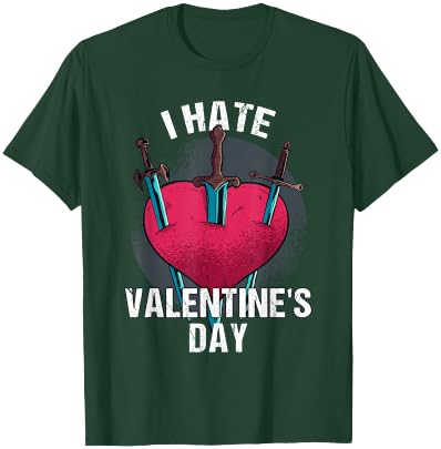 Bitterer Anti Herztag Hater I Hate Valentine's Day 14 February T-Shirt - T-Shirt | Forest