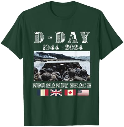 80th Anniversary of the Normandy Landings, History of the , Black, S T-Shirt - T-Shirt | Forest