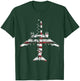 Airplane Pilot American Flag USA Patriotic T-Shirt - T-Shirt | Forest