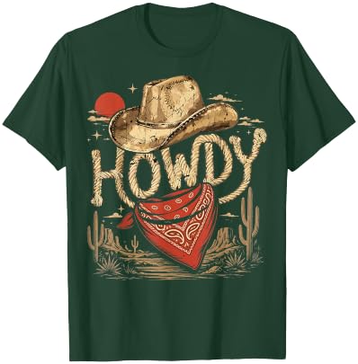 Western Cowboy Birthday Party Howdy T-Shirt - T-Shirt | Forest