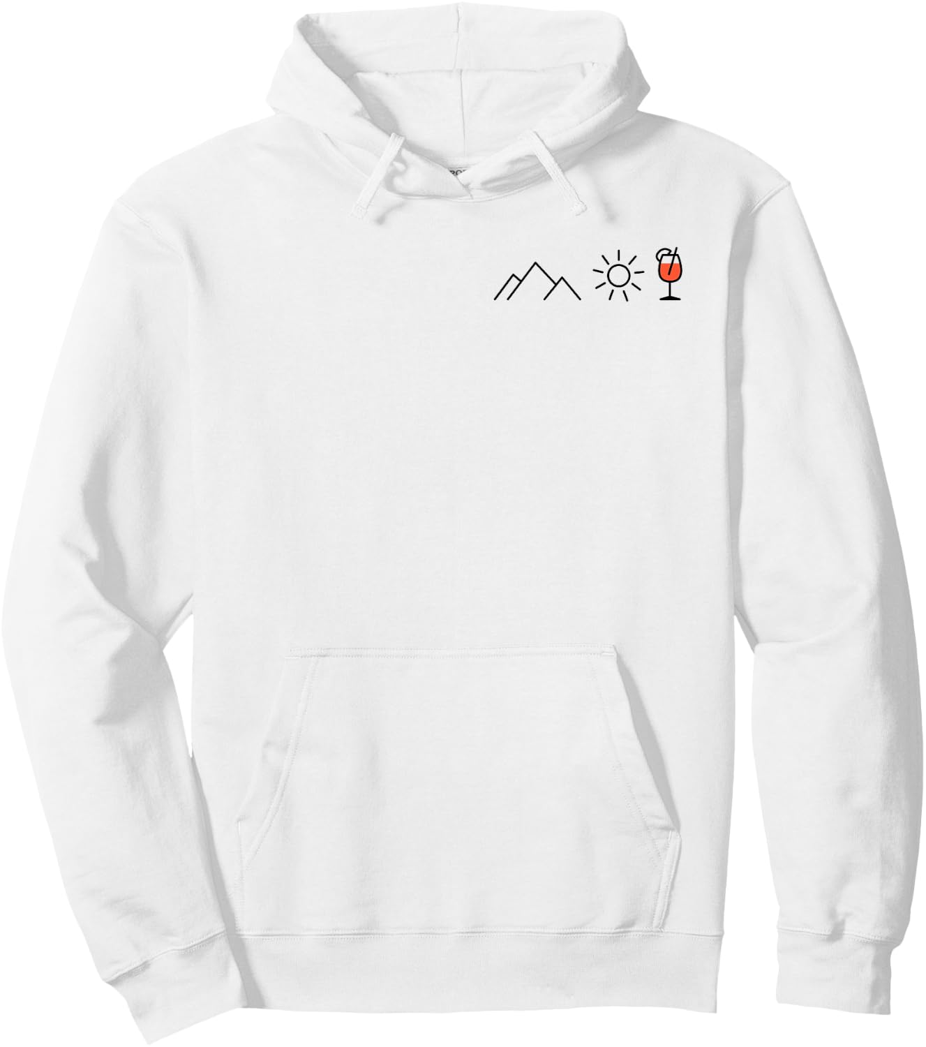 Mountain Sun Spritz X Mountaineering Hiker Aperolic Fun , White Hoodie - Hoodie | White