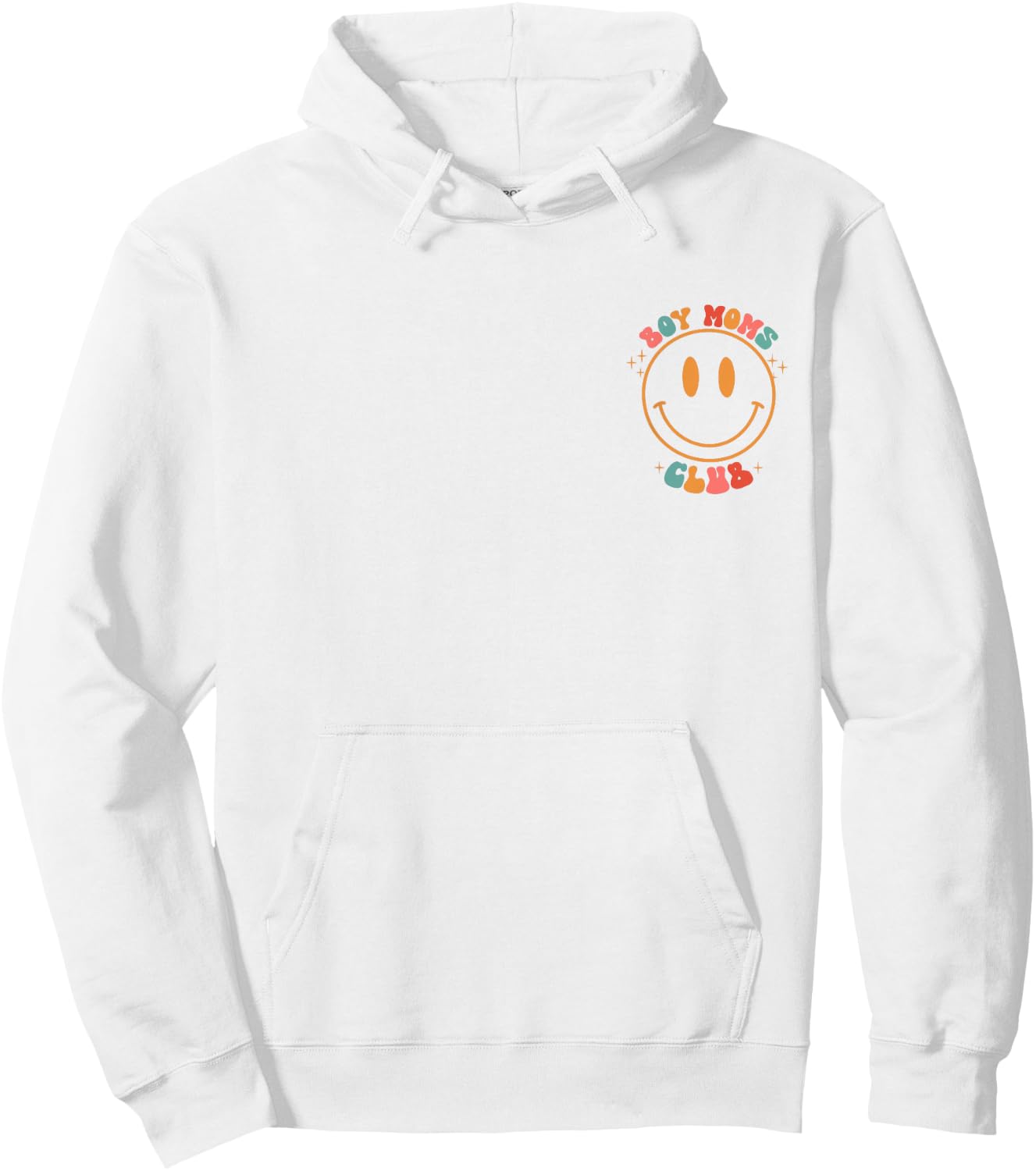 Groovy Boy Mom Club Retro Cool Moms Club vorne und hinten Hoodie - Hoodie | White