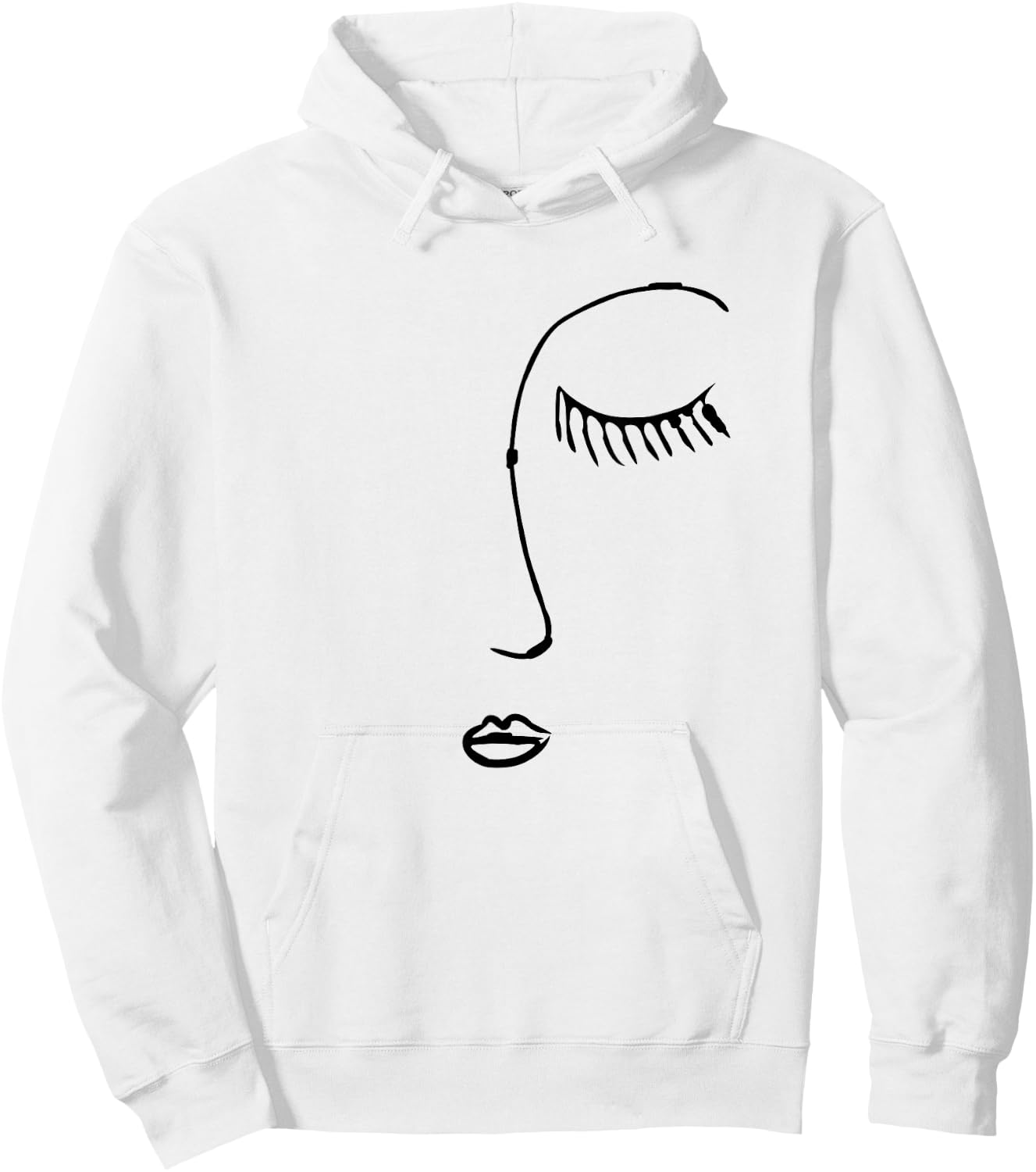 Portrait Line Drawing Sketch Face Abstract Art Hoodie - Hoodie | White