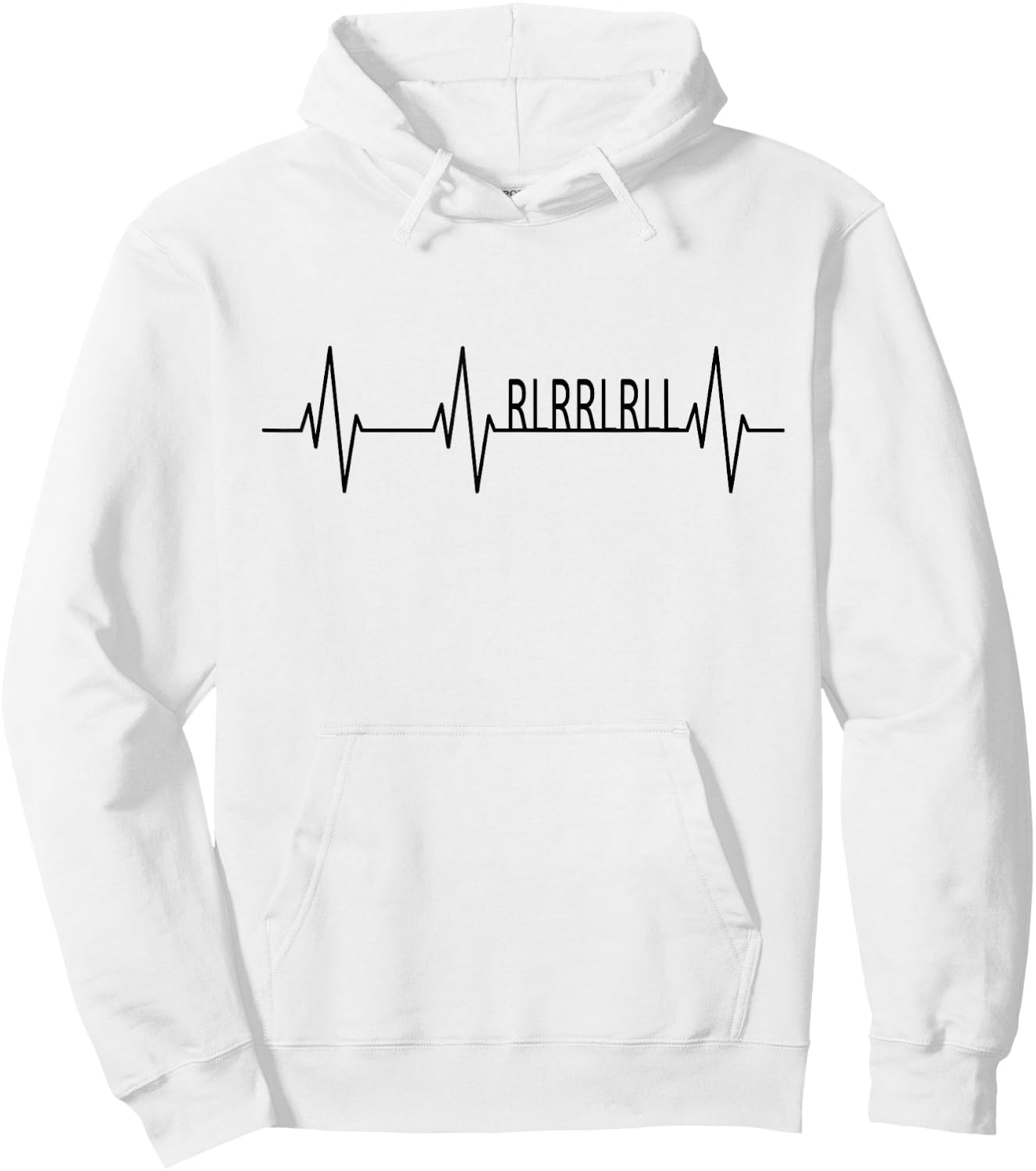RLRRLRLL Drums Heartbeat ECG Hoodie - Hoodie | White