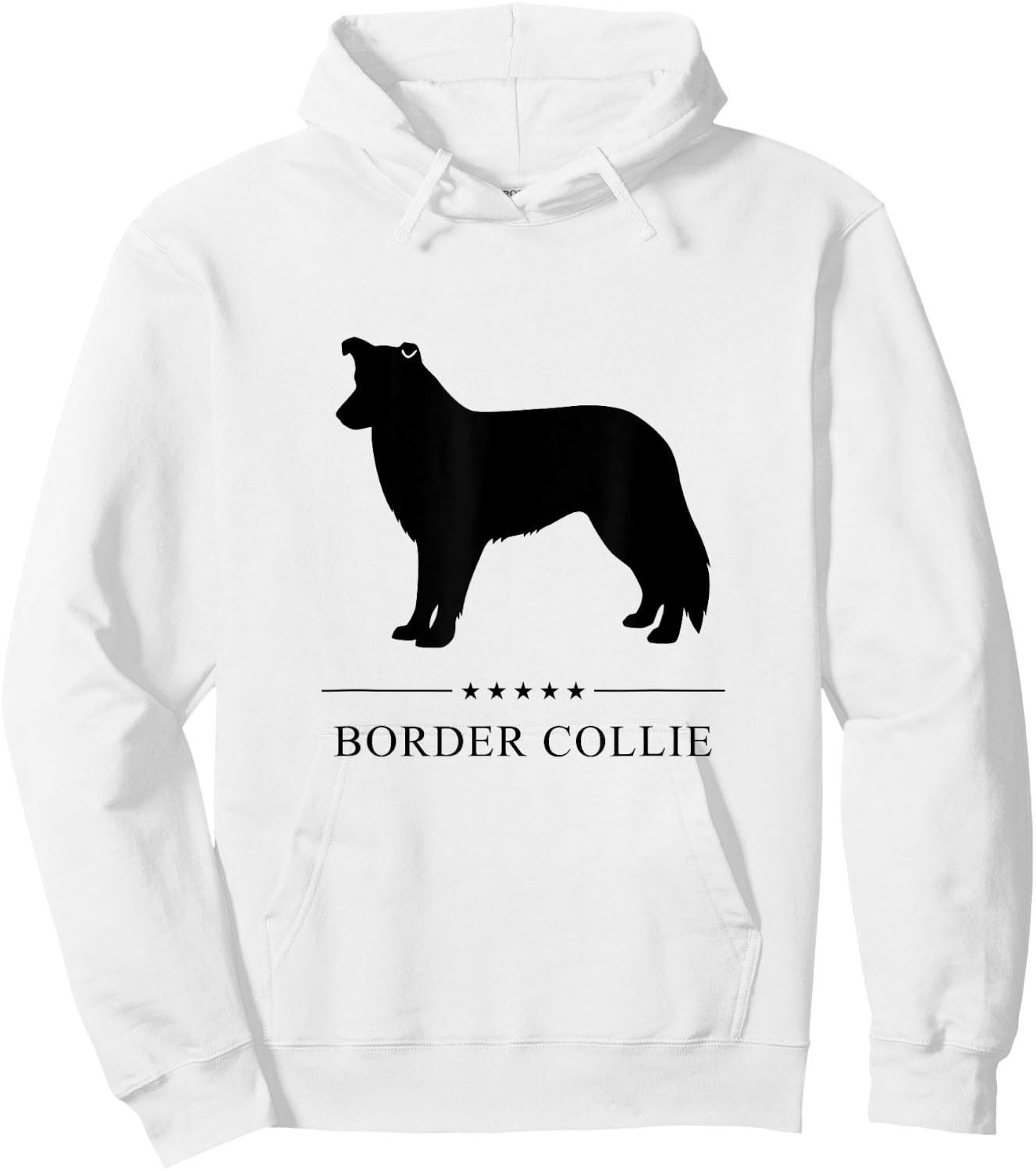 Border Collie Black Silhouette Hoodie - Hoodie | White