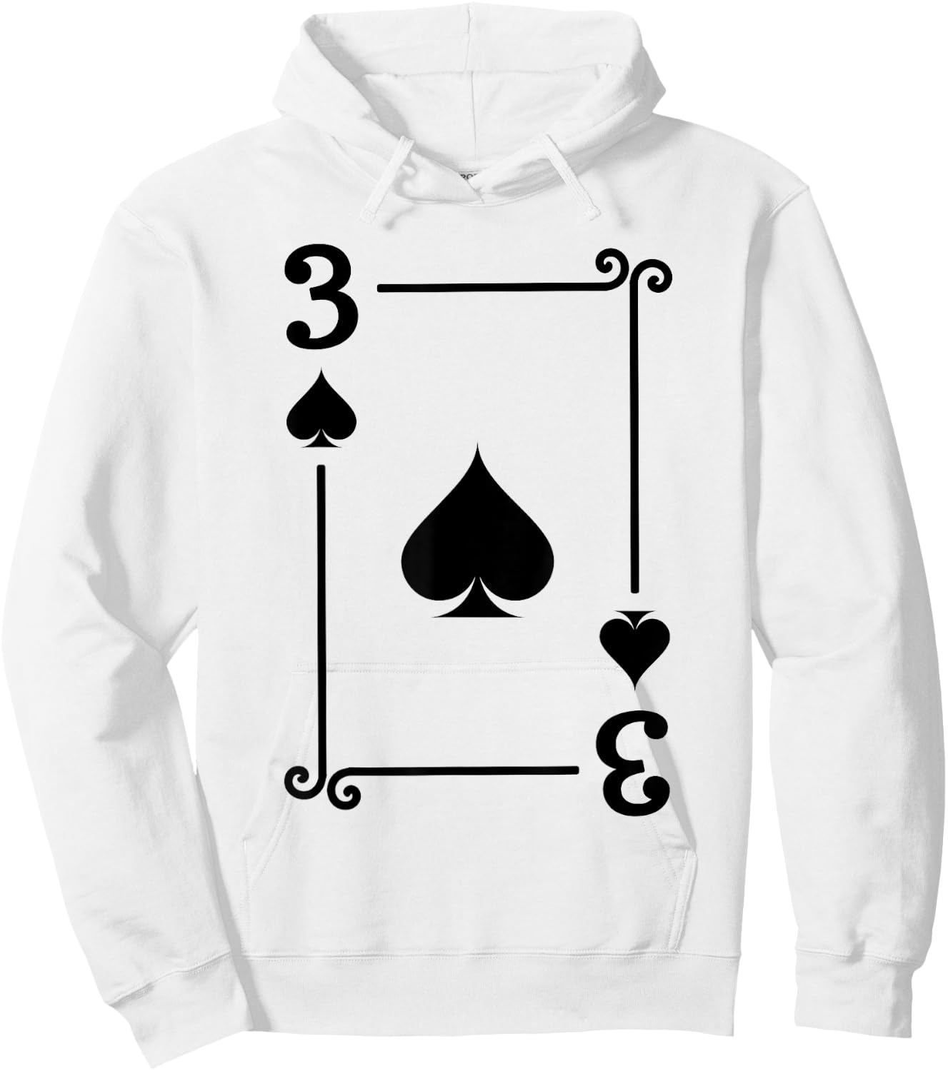 Playing Cards - Matching Spades Card Suits - Three Card Hoodie - Hoodie | White
