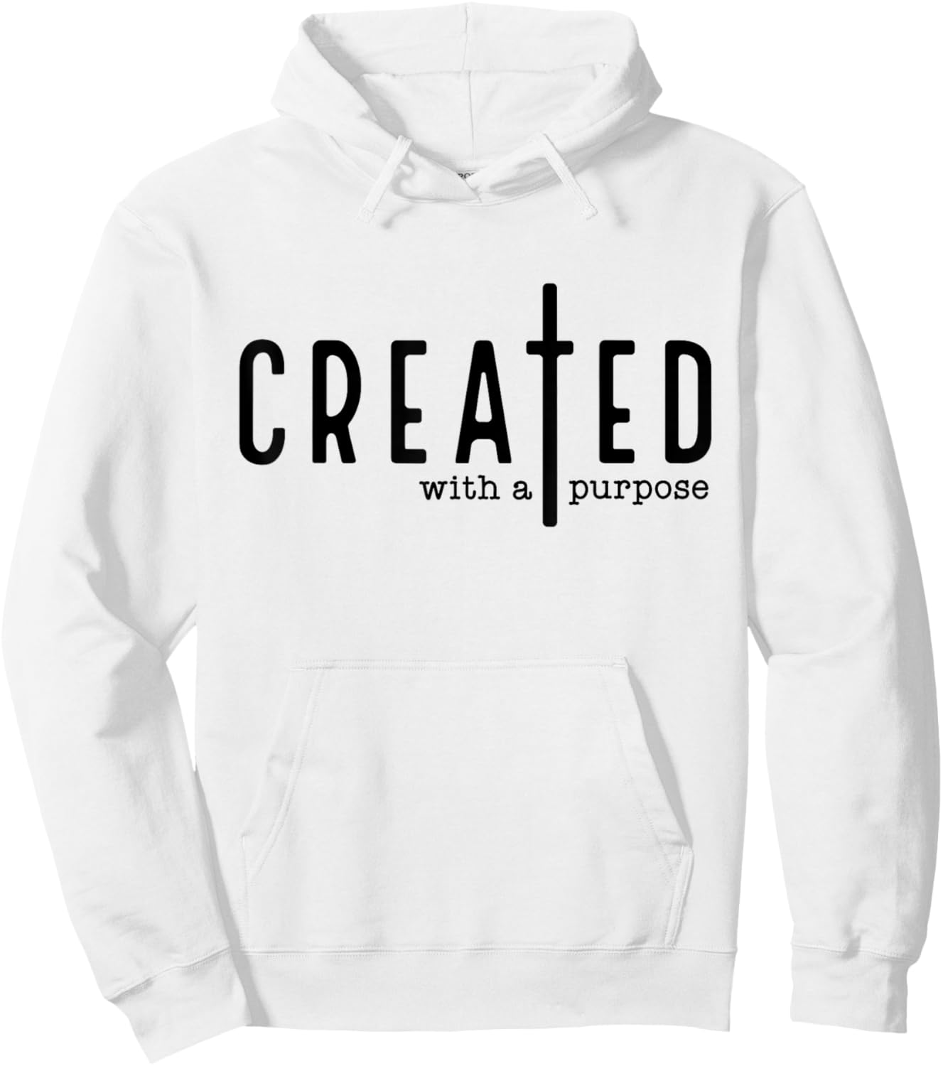 Created with a Purpose Jesus God Christian Faith Easter Day Hoodie - Hoodie | White