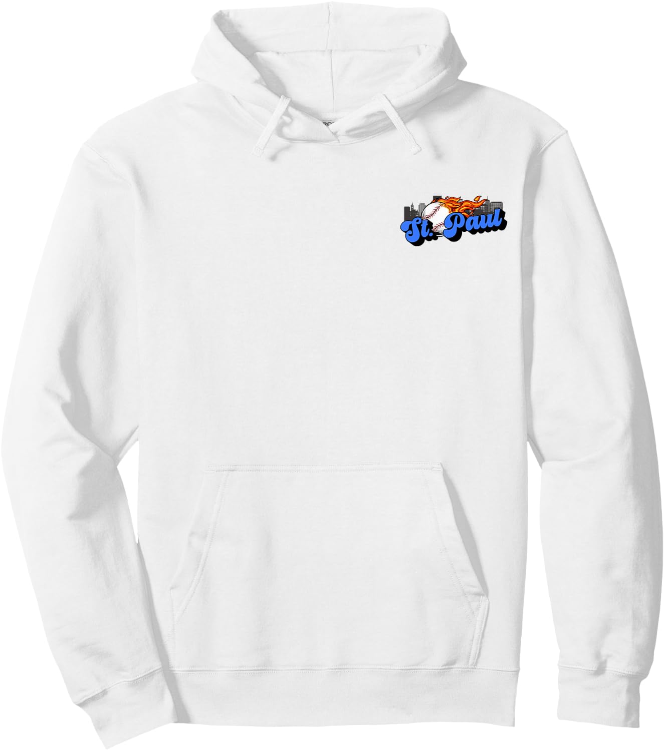 Saint Paul Baseball Vintage City Skyline Baseball Lover Hoodie - Hoodie | White
