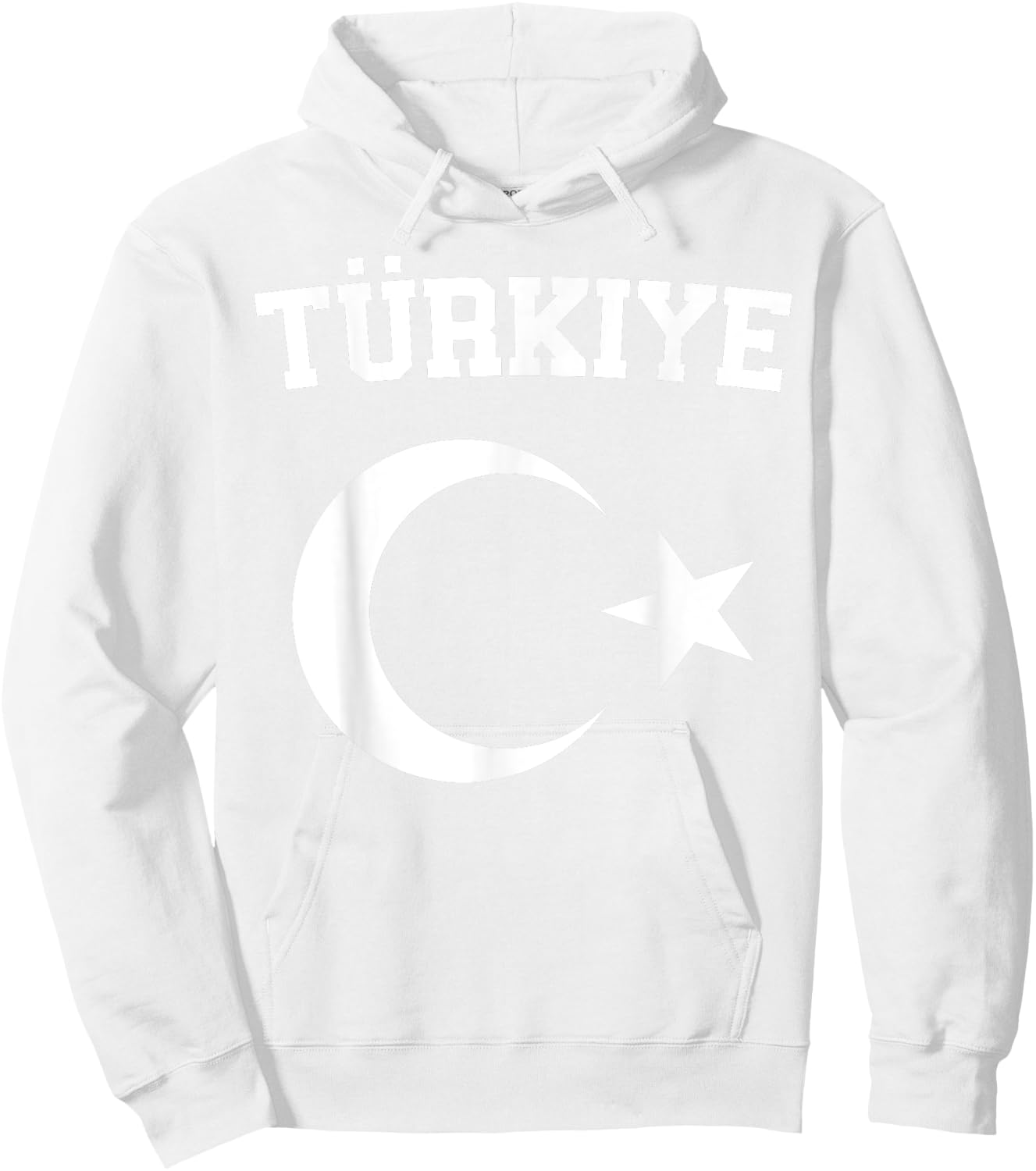 Turkish Flag Türkiye Bayragi Crescent Moon and Star Turkey , Red, S Hoodie - Hoodie | White