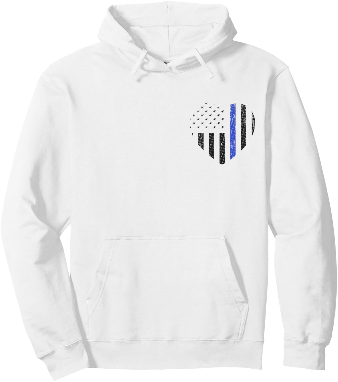 Thin Blue Line Heart Shirt Police Wife Girlfriend Mom Gift Hoodie - Hoodie | White