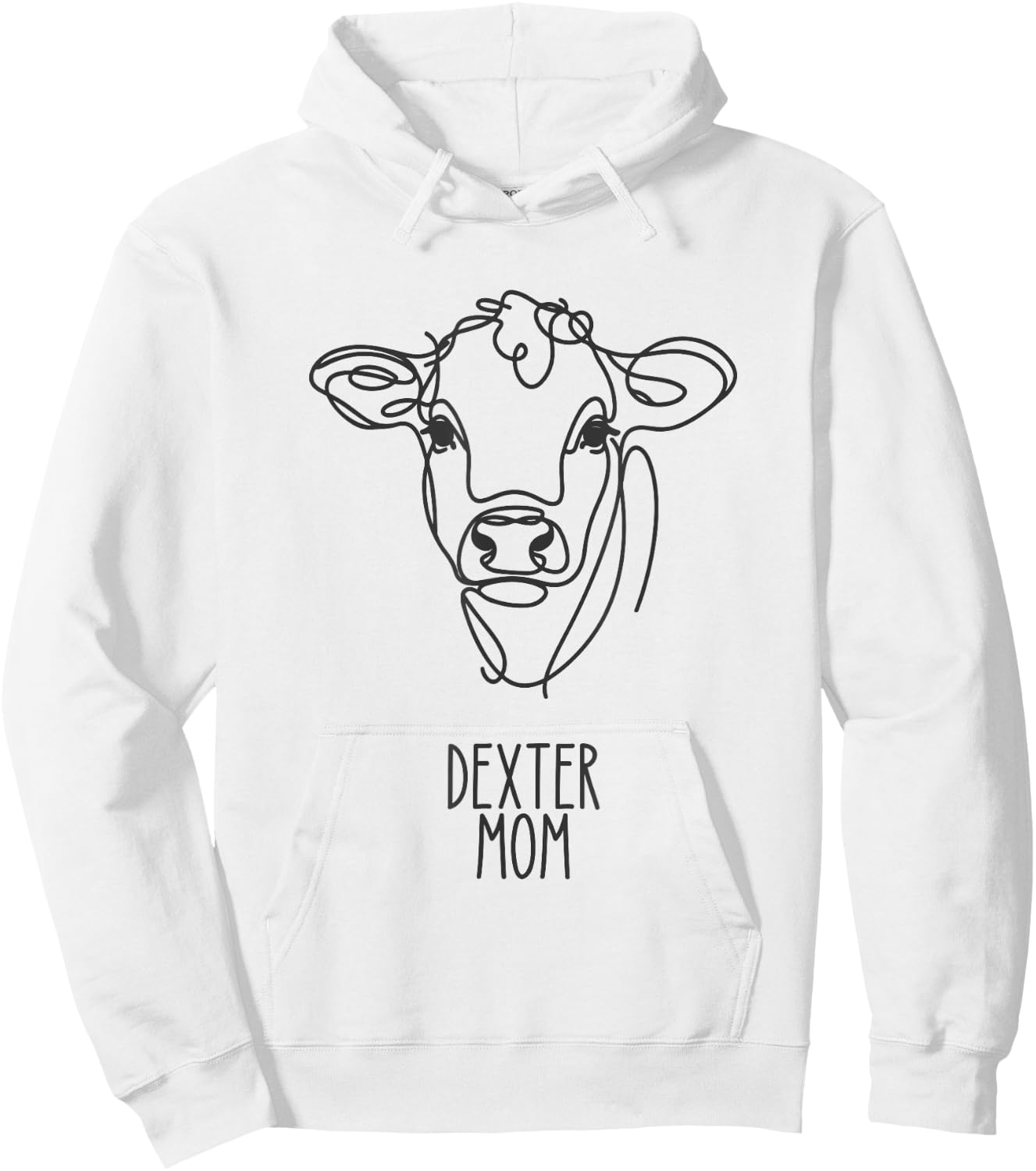 Line Art Best Cow Mom Women - Dexter Hoodie - Hoodie | White